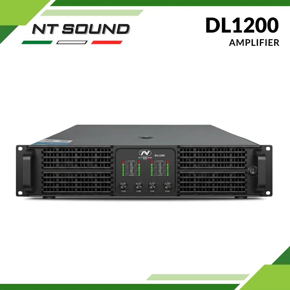 Cục Đẩy 4 Kênh Nguồn Xung NT SOUND DL1200 (1200W/Ch, Size 2U)